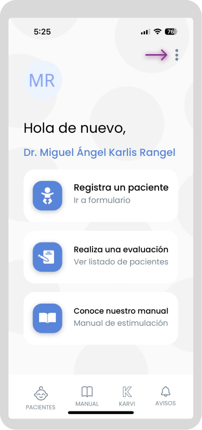 Eliminar cuenta de Karvi App - Paso 1