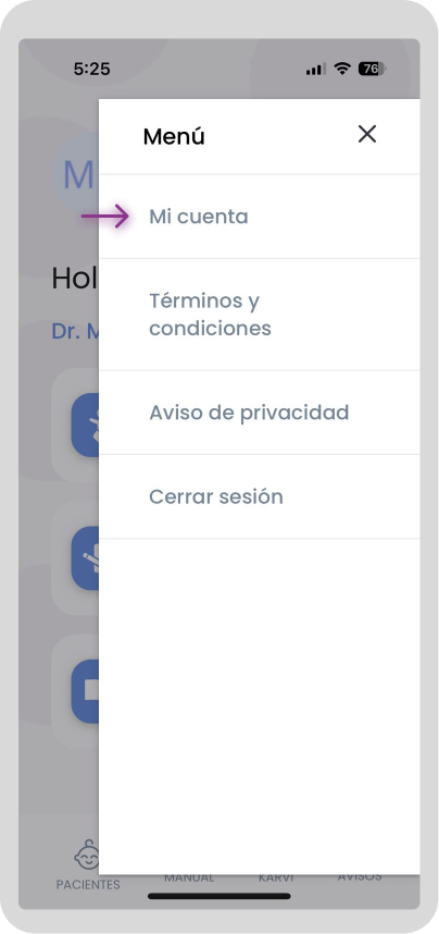 Eliminar cuenta de Karvi App - Paso 2